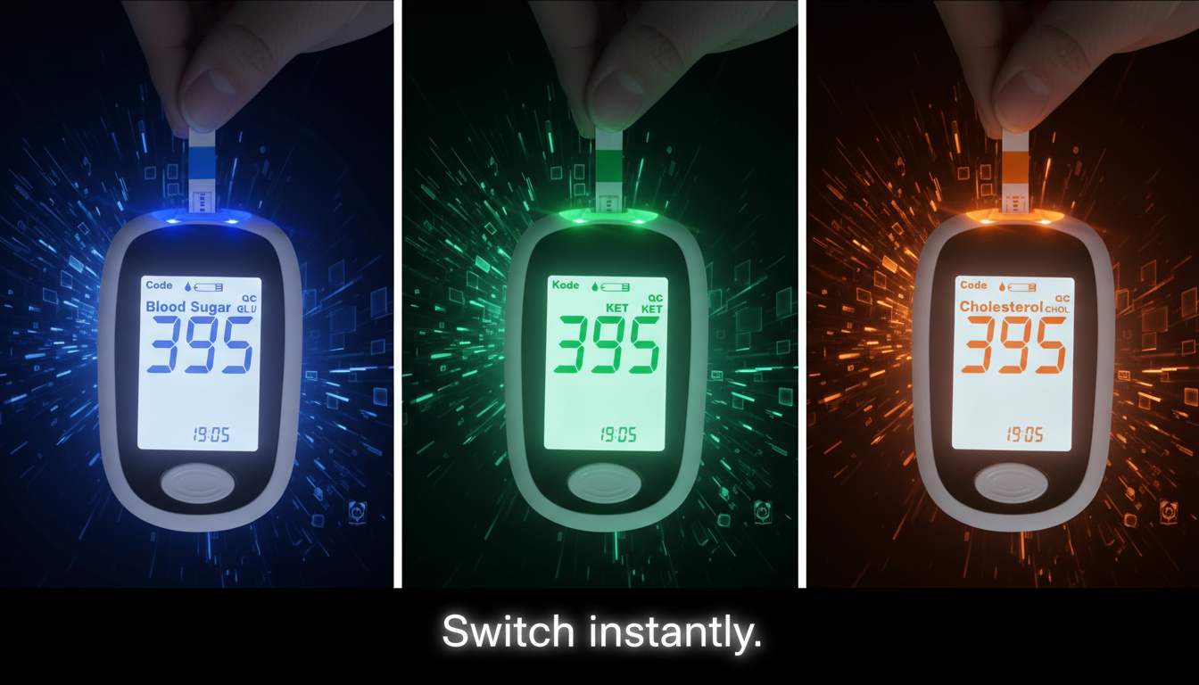 XPER 3-in-1 Metabolic Health Meter – Glucose, Ketone & Cholesterol Monitor