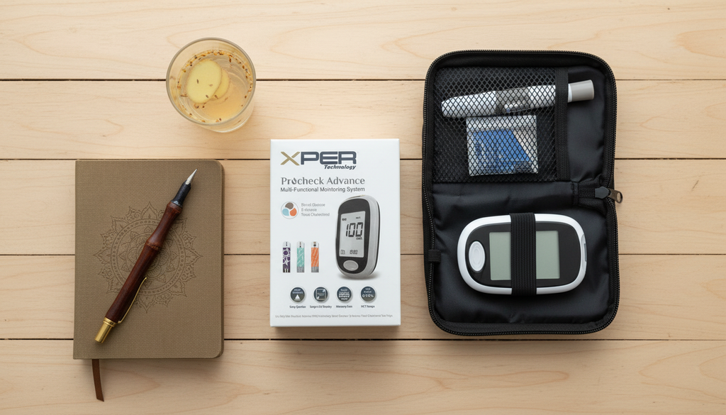 XPER 3-in-1 Multi-Functional Monitoring Kit | Blood Glucose, Ketone & Total Cholesterol Test Kit with 70 Strips